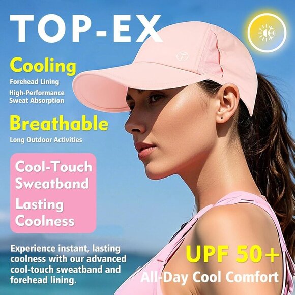 Women’s Water-Resistant Nylon Baseball Cap UPF 50+ Breathable Ponytail Sports main image 9